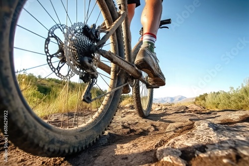 Mountain bike on dirt road