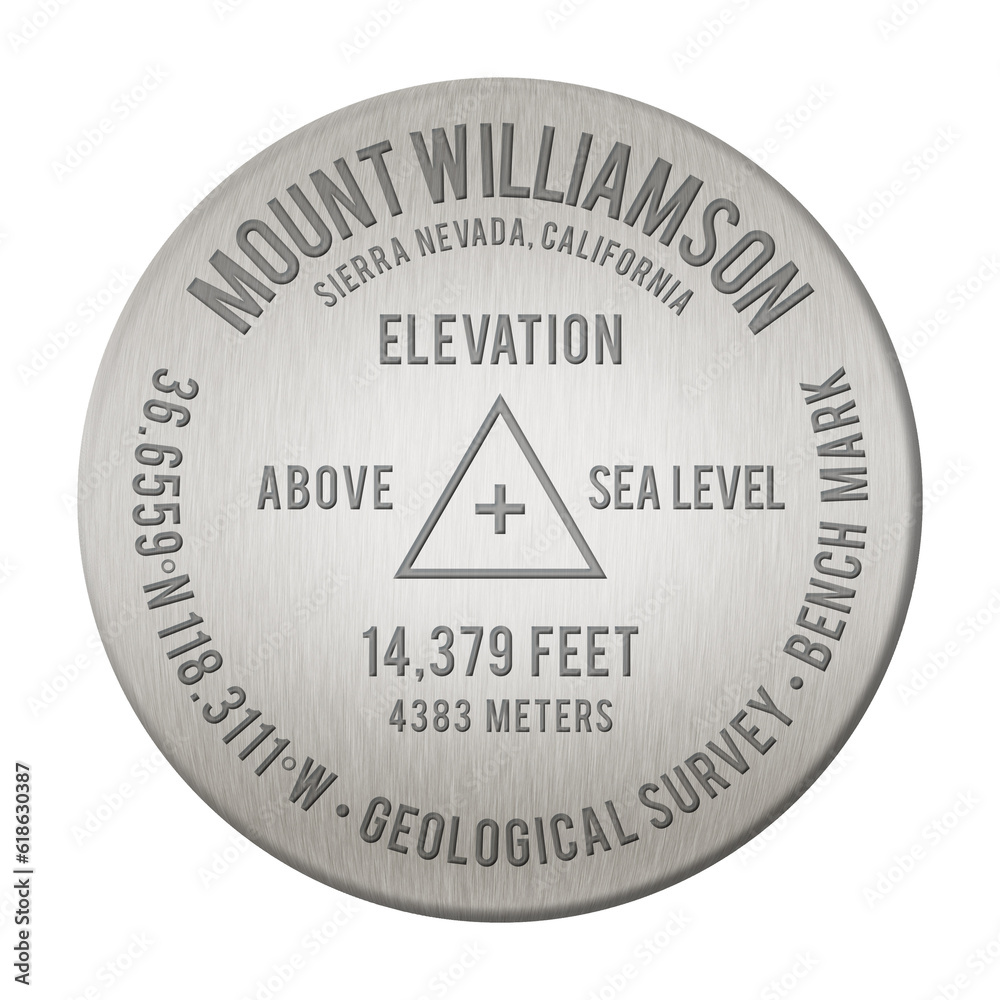 Mount Williamson Bench Mark illustration, transparent, the 18th Tallest Mountain in the United States, in the state of California Mount Williamson Bench Mark illustration, transparent, the 18th Tallest Mountain in the United States, in the state of California