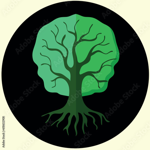 Tree of life with roots icon logotype clipart avatar isolated vector illustration