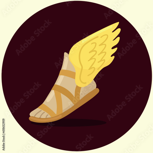 Winged foot icon clipart avatar logotype isolated vector illustration 
