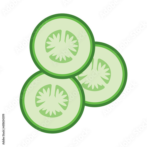 Isolated colored cucumber slices icon Flat design Vector