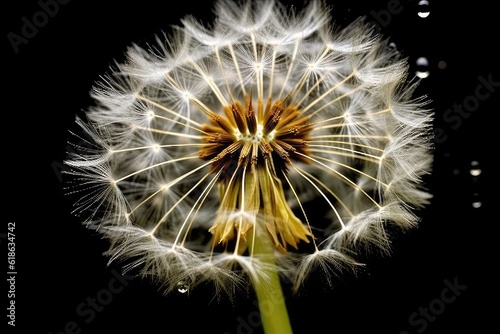 stock photo of Dandelion Taraxacum seeds photography Generated AI