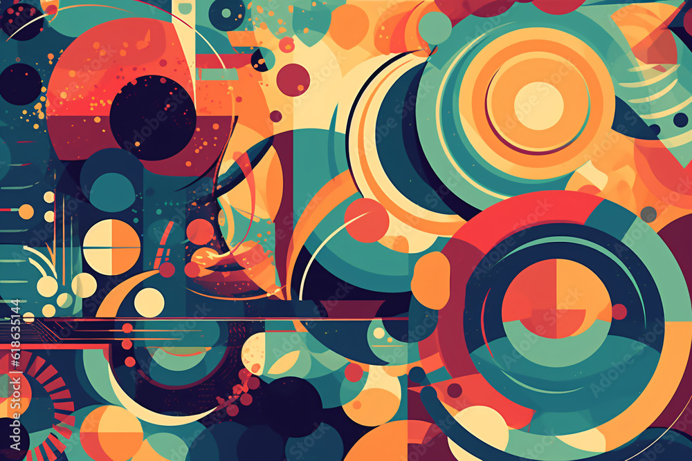 Fototapeta premium Abstract digital art with complex multicolor shapes