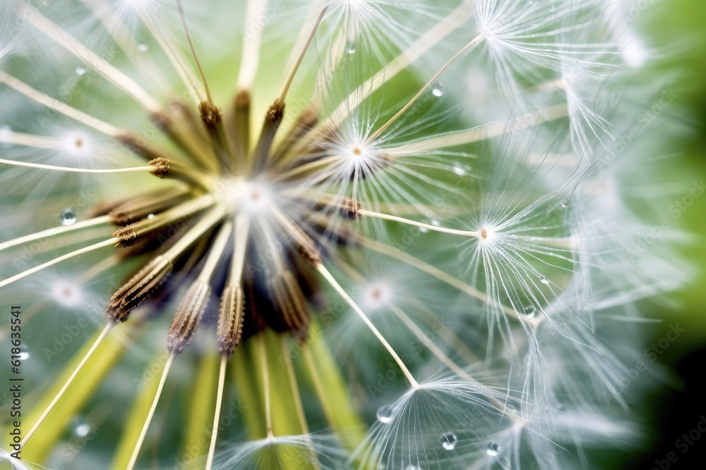 stock photo of Dandelion Taraxacum seeds extreme close photography Generated AI stock photo of Dandelion Taraxacum seeds extreme close photography Generated AI