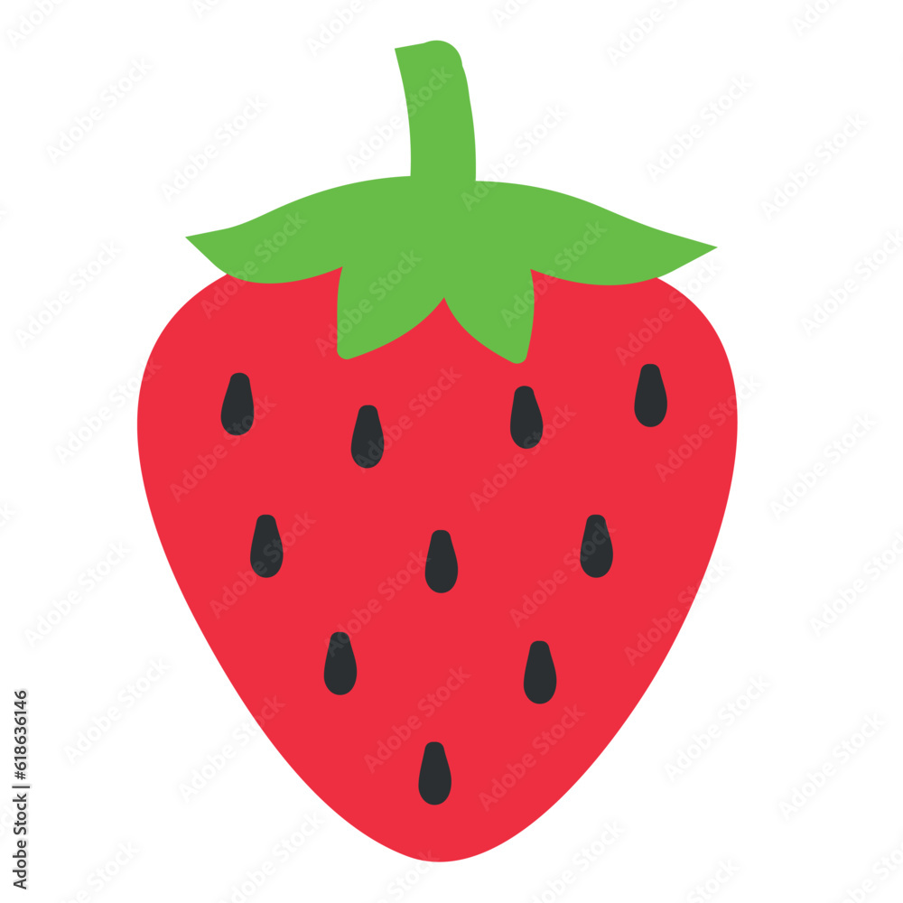 Obraz premium Isolated colored strawberry icon Flat design Vector