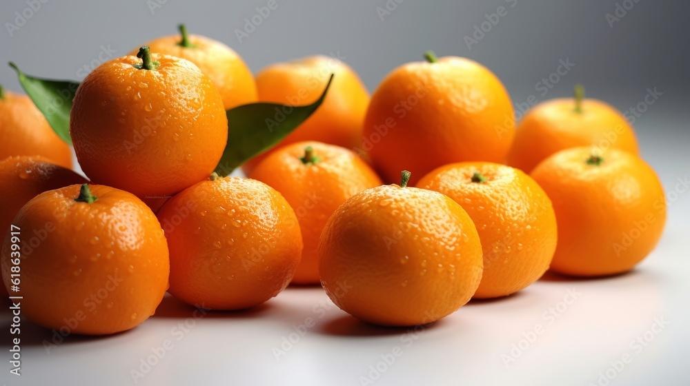 Orange on the white background. Created with Generative AI technology. Orange on the white background. Created with Generative AI technology.
