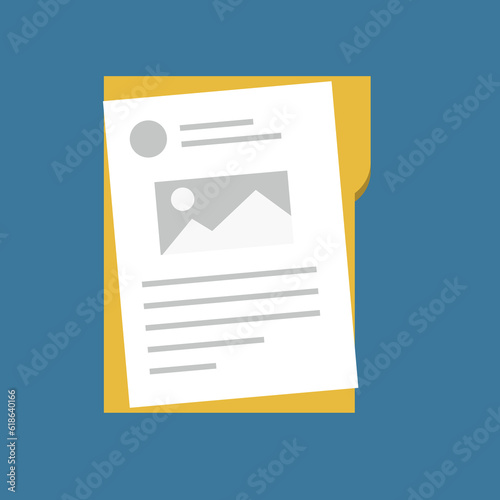 papers. documents. an important matter. the seal of the firm or company. registration of real estate. tax report. supporting document. vector illustration. black color. on a white background.