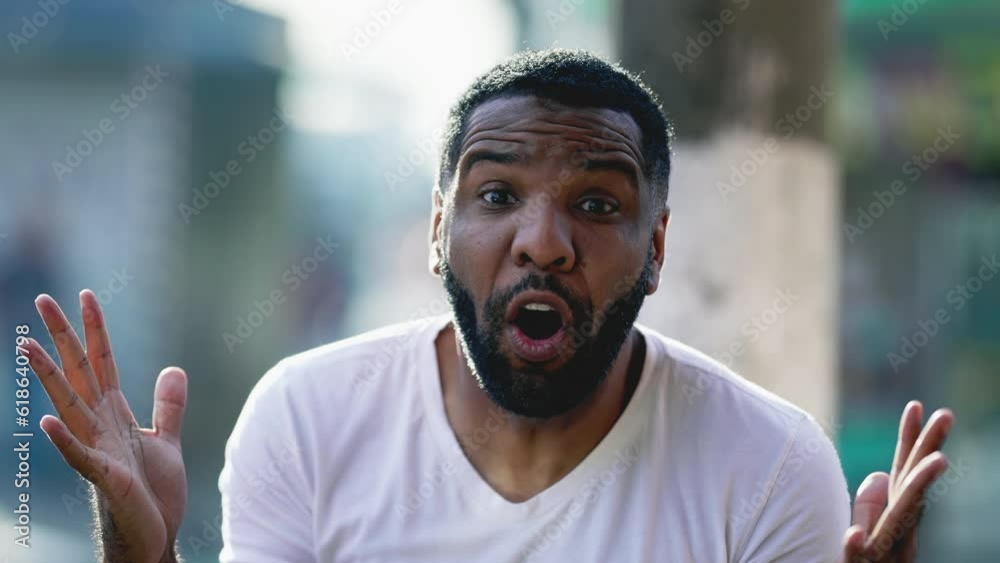 One black man OH NO Reaction, in shocking SURPRISE emotion. African ...