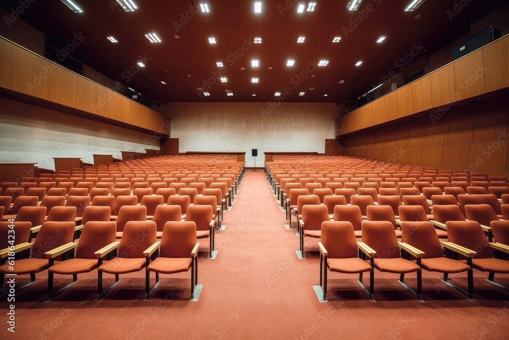Naklejka premium stock photo of empty auditorium room photography Generated AI