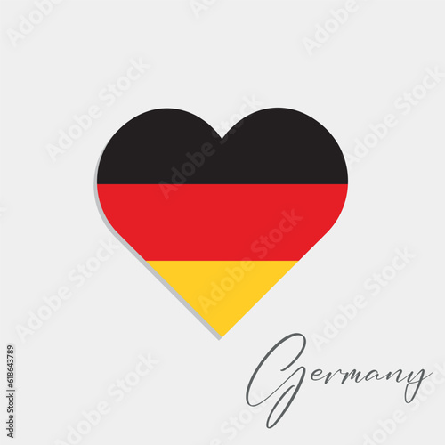 germany flag inside heart on gray background