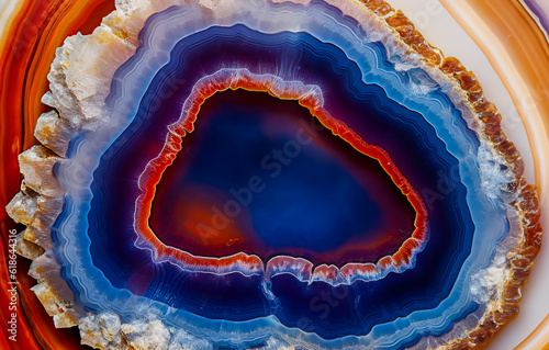 Luxurious agate structure, natural colorful background, agate stone design texture. Created by AI