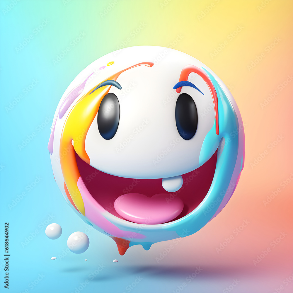 Happy smile face, emoticon, colorful and cheerful. Happy smile face, emoticon, colorful and cheerful.