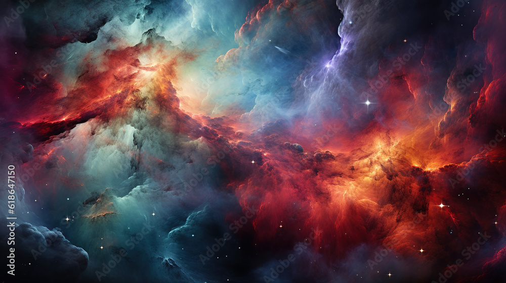 colorful nebula, created with Generative AI
