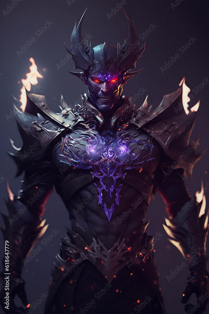 A demonic vampire rising from hell, Generative AI illustrations A demonic vampire rising from hell, Generative AI illustrations