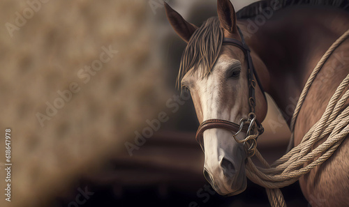 Horse. Horse portrait. AI generated photo