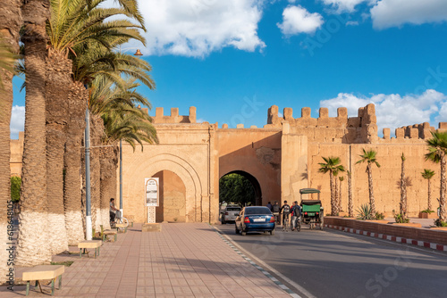 Scenic bab Selsla at the city walls of Taroudannt in Morocco
