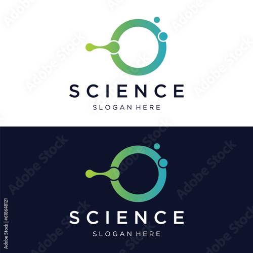 Science laboratory logo template design with molecule bubble with modern concept.Logo for business, lab, science.