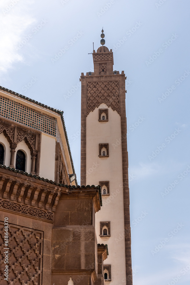 Richly ornated Mohammed V mosque in downtown Agadir