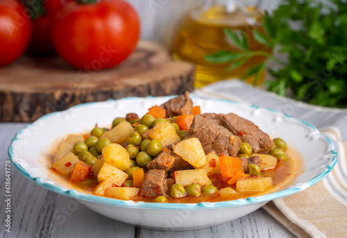 Turkish Food Green Pea Stew...