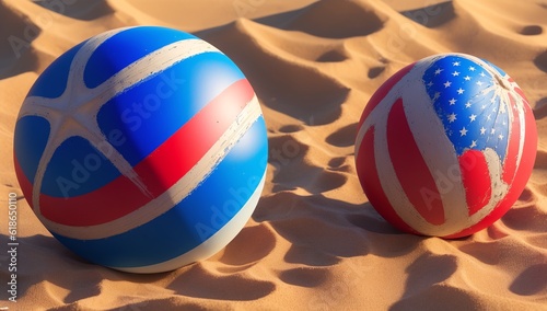 A Scene Of An Interestingly Vivid Picture Of Two Patriotic Balls