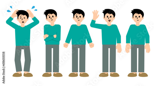 男性全身いろいろ長袖