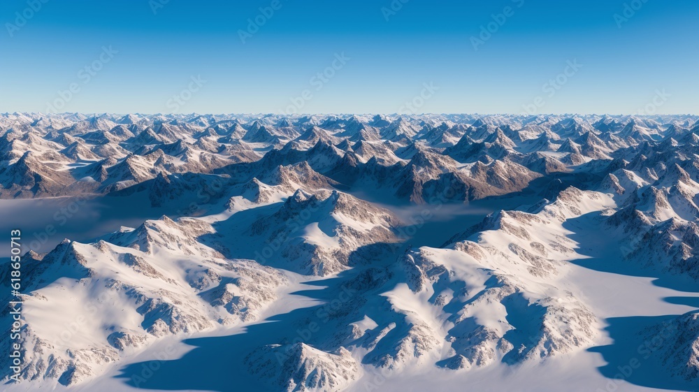 Fototapeta premium A Beautifully Rendered And Compelling View Of A Mountain Range With Snow