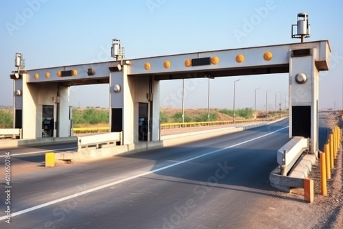 highway gate toll road profesional photography ai generated