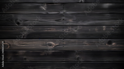 Black wood planks texture background generativ ai