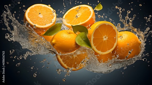 orange and water splash