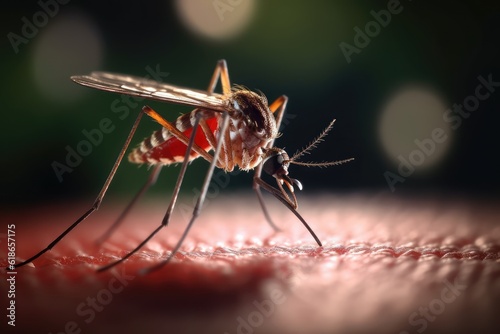 mosquito sucking human blood profesional photography ai generated © NikahGeh