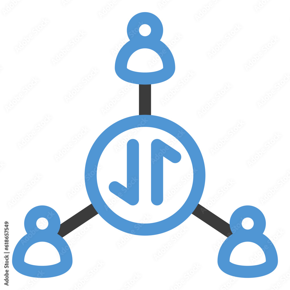 data sharing icon in color line style data sharing icon in color line style