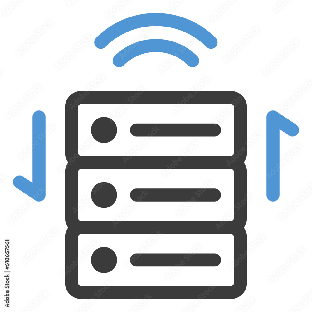 server icon in color line style server icon in color line style