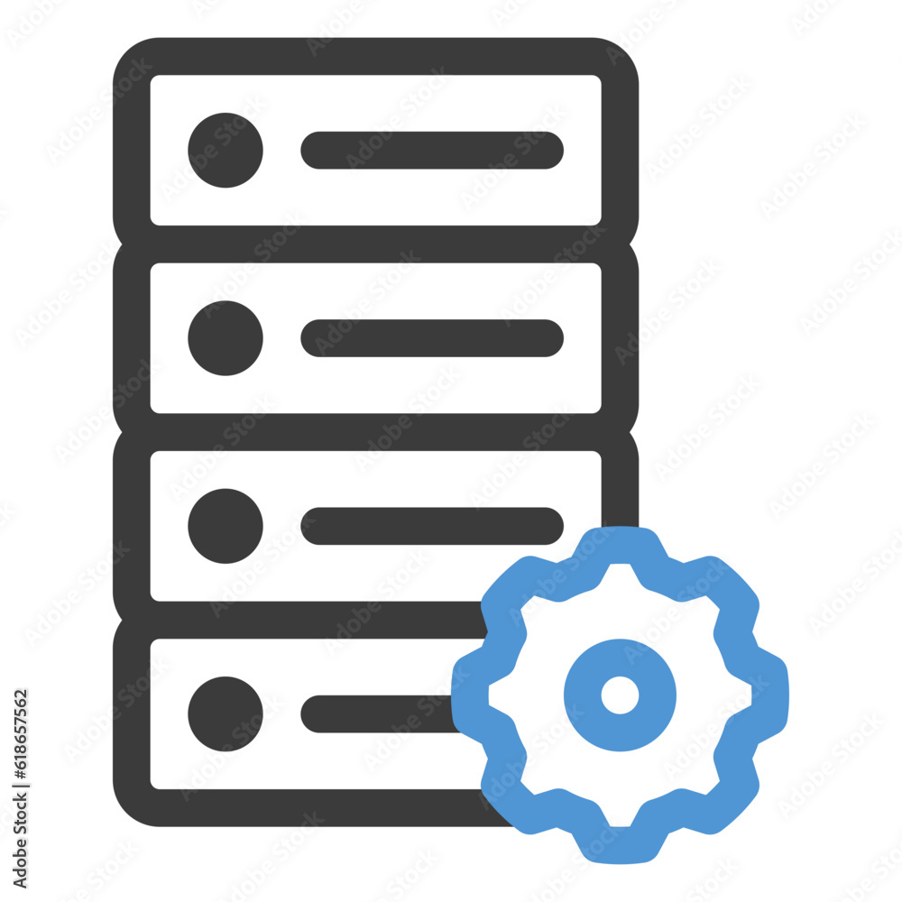 server icon in color line style server icon in color line style