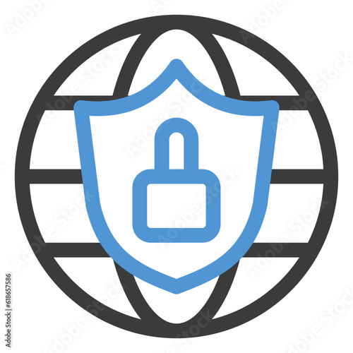 vpn icon in color line style