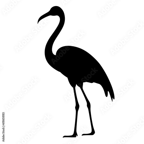 flamingo vector graphic, black and white, animal wildlife photo