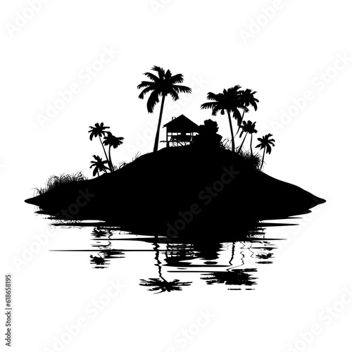 Summer vibe vector graphic, ice cream, sea star, flip flops, drink, sunglasses, palm trees, sunbed