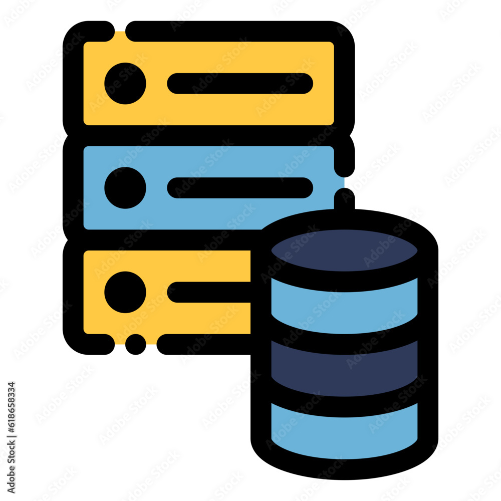 database icon in flat line style