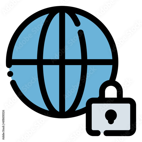 private network icon in flat line style