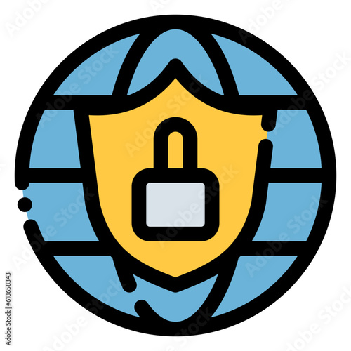 vpn icon in flat line style