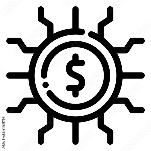 digital currency icon in line style