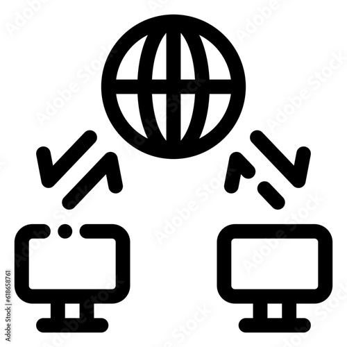 computer network icon in line style