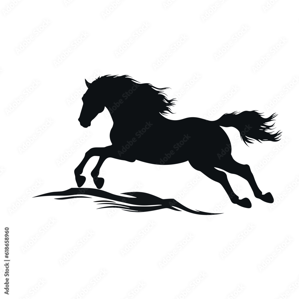 Horse silhouette, SVG isolated graphic, horses, beautiful animal