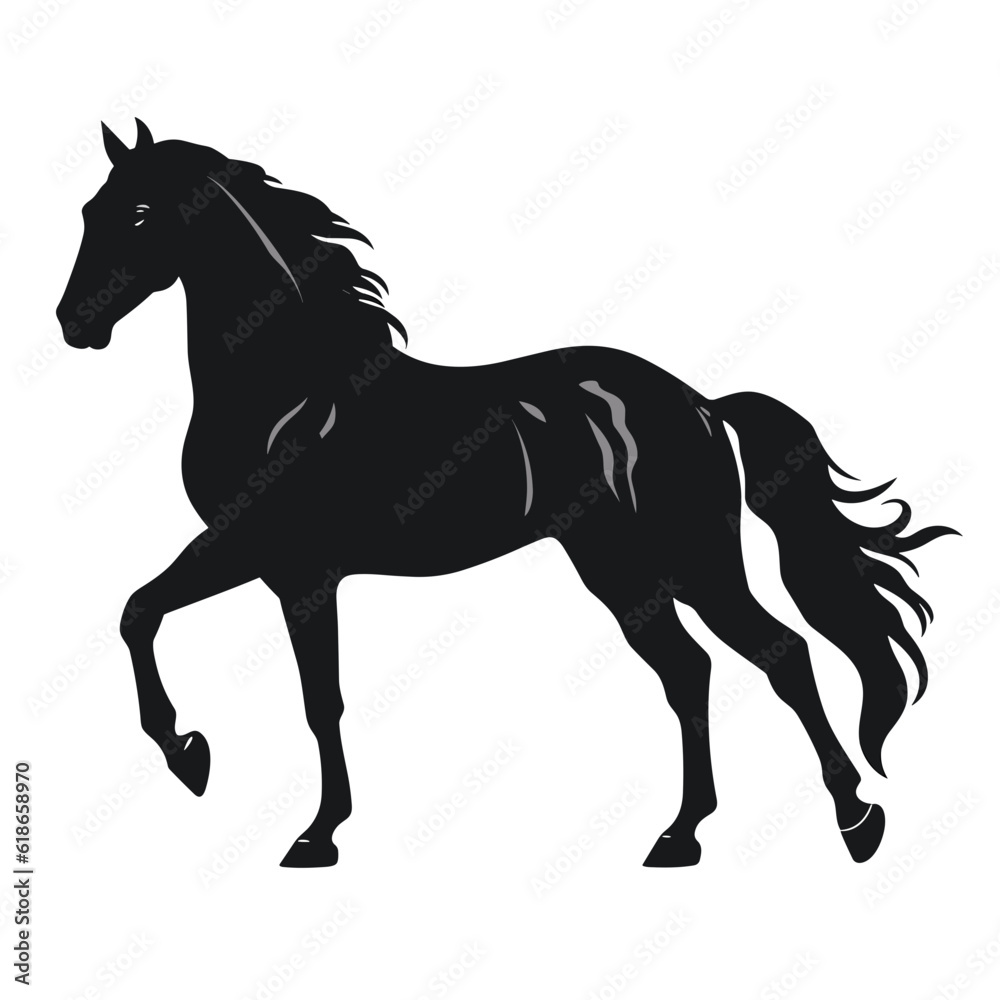 Horse silhouette, SVG isolated graphic, horses, beautiful animal