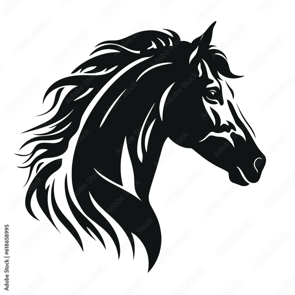 Obraz premium Horse silhouette, SVG isolated graphic, horses, beautiful animal