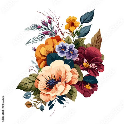 Flowers colourful graphic  vector svg  floral nature illustration