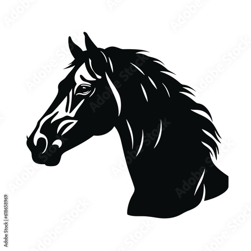 Fototapeta Naklejka Na Ścianę i Meble -  Horse silhouette, SVG isolated graphic, horses, beautiful animal