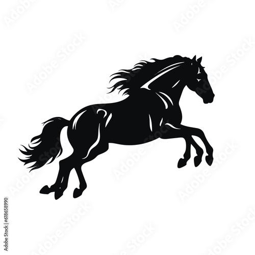 Fototapeta Naklejka Na Ścianę i Meble -  Horse silhouette, SVG isolated graphic, horses, beautiful animal