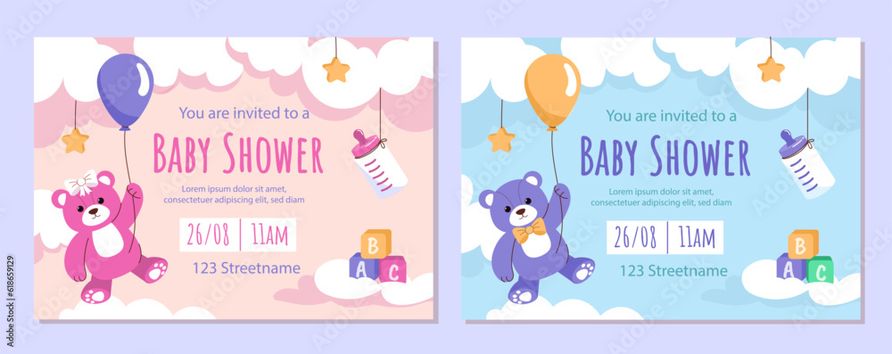 Baby shower invitations set Baby shower invitations set