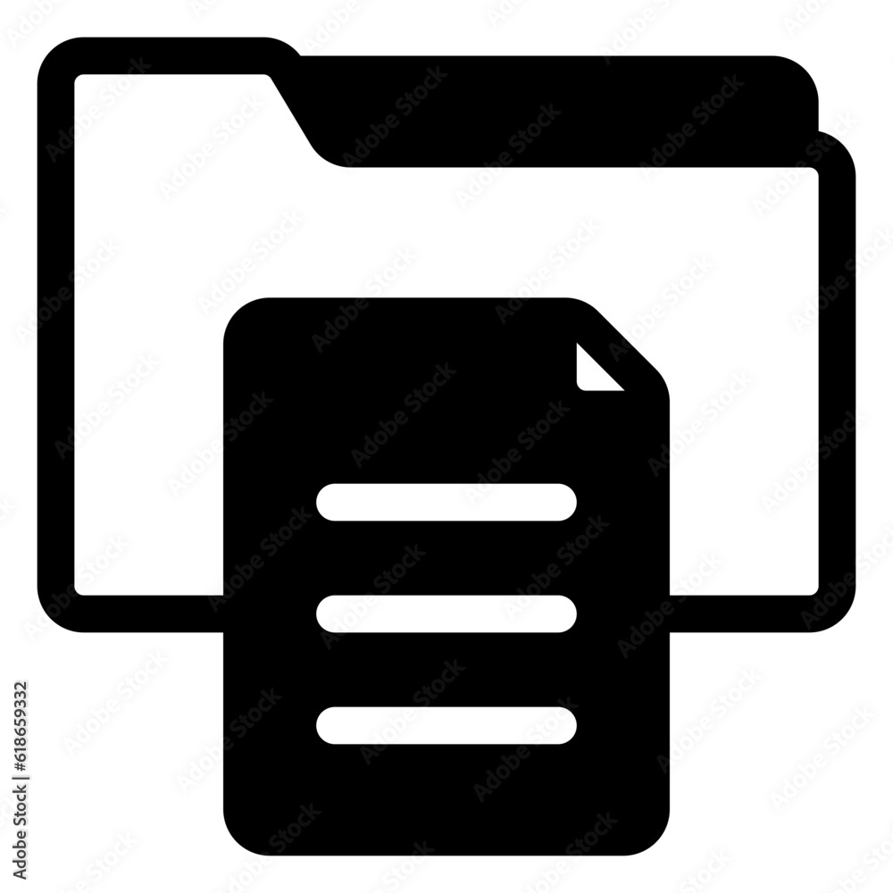 document file icon in solid style document file icon in solid style