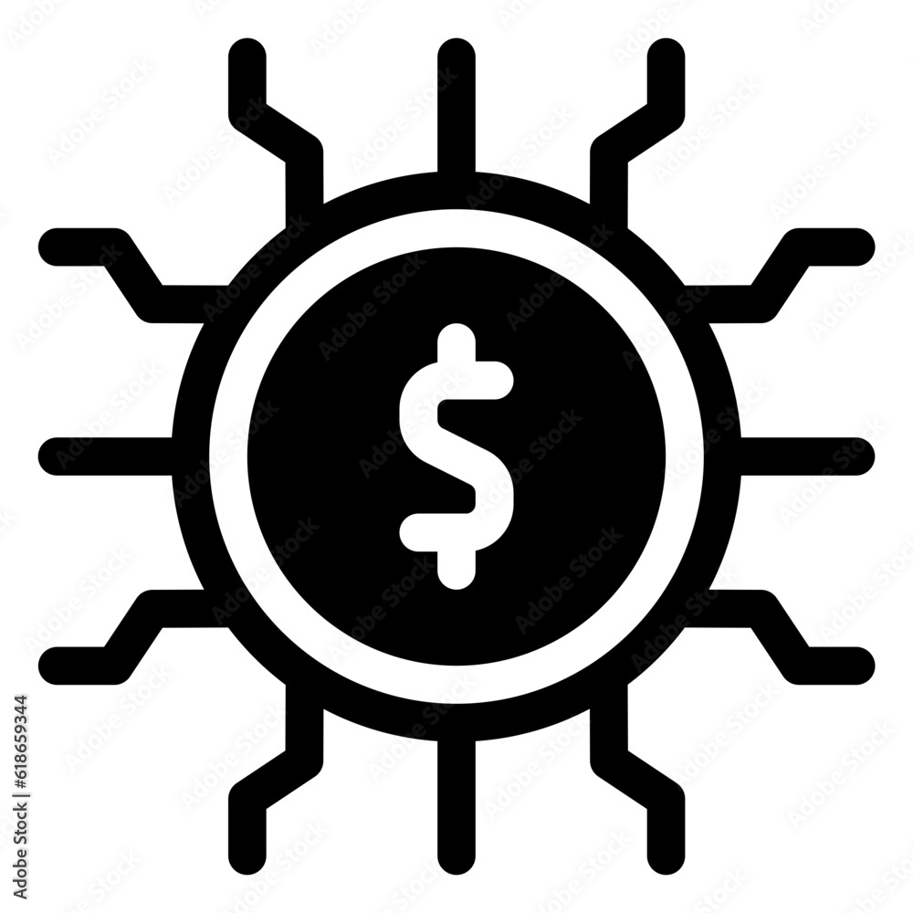 digital currency icon in solid style digital currency icon in solid style